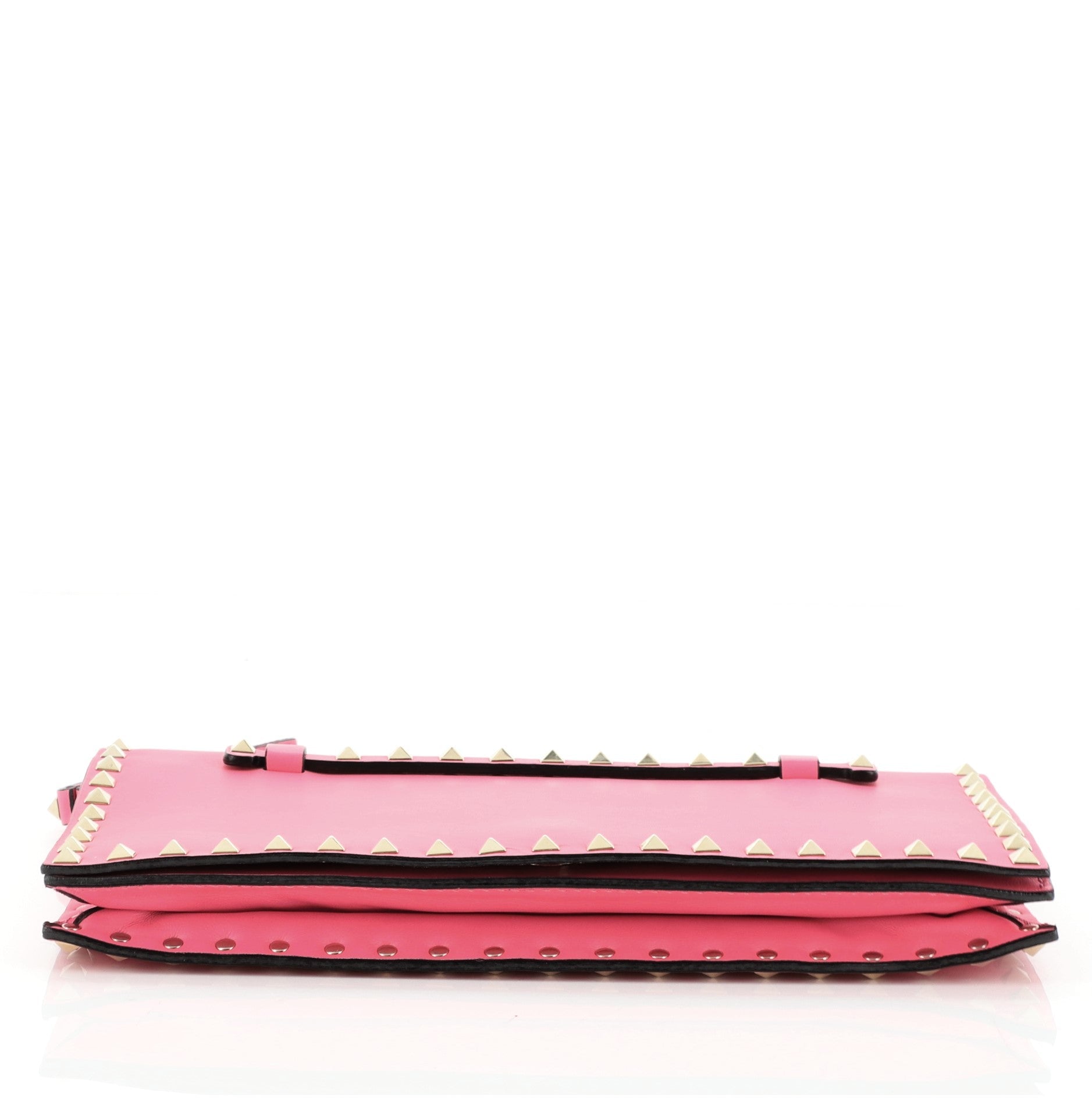 Rockstud Flap Clutch Leather