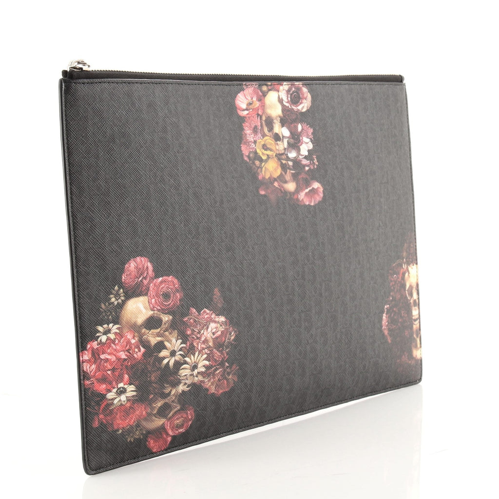 Homme Document Clutch Printed Leather Large