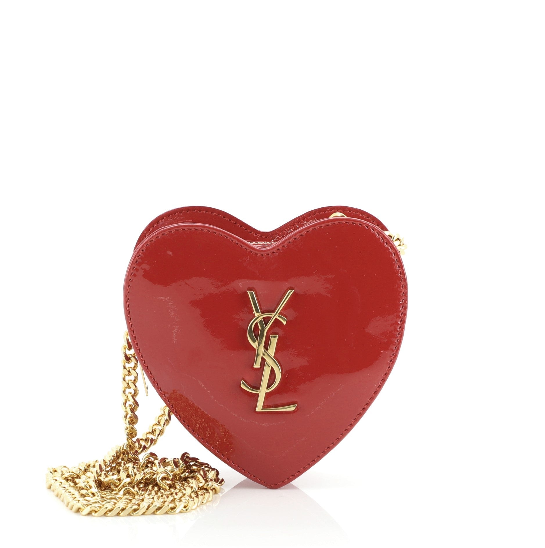 Love Heart Chain Bag Patent Mini
