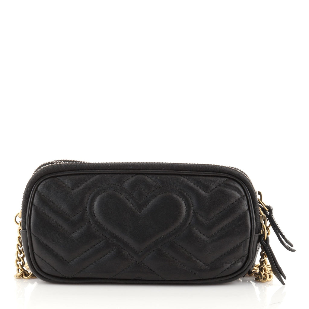 GG Marmont Triple Zip Chain Bag Matelasse Leather Mini