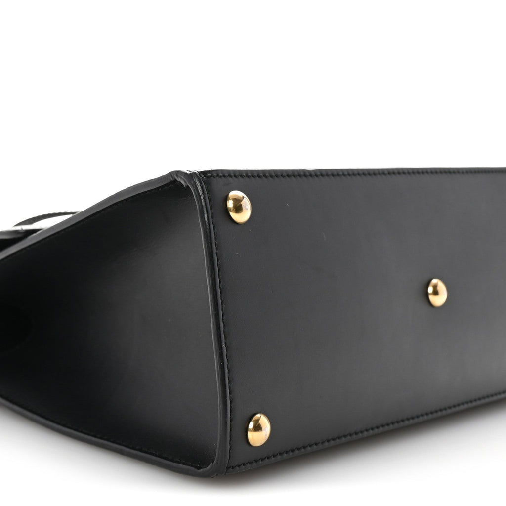 Guccissima Signature Small Padlock Top Handle Bag Black