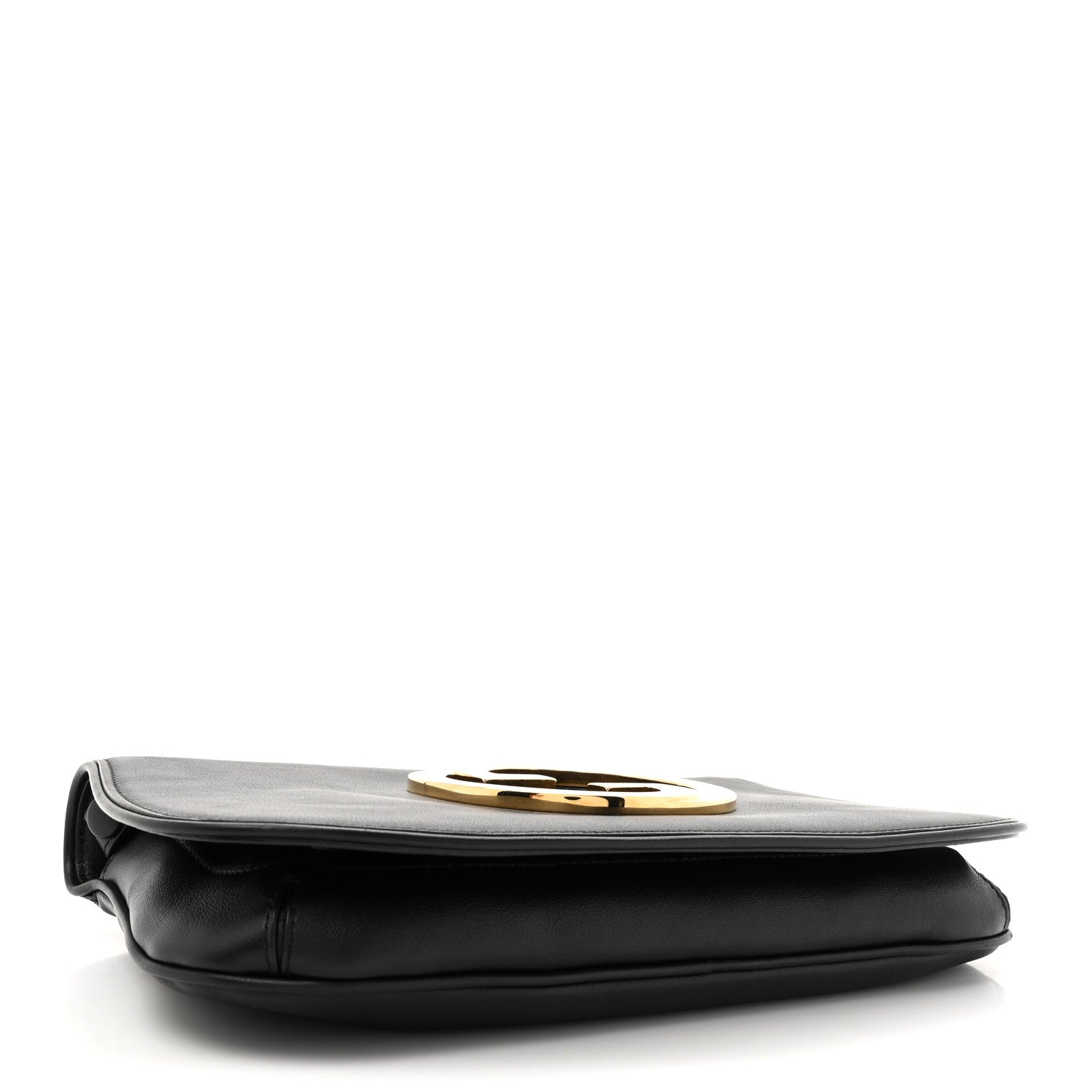 Roxy Calfskin Blondie Chain Shoulder Flap Bag Black