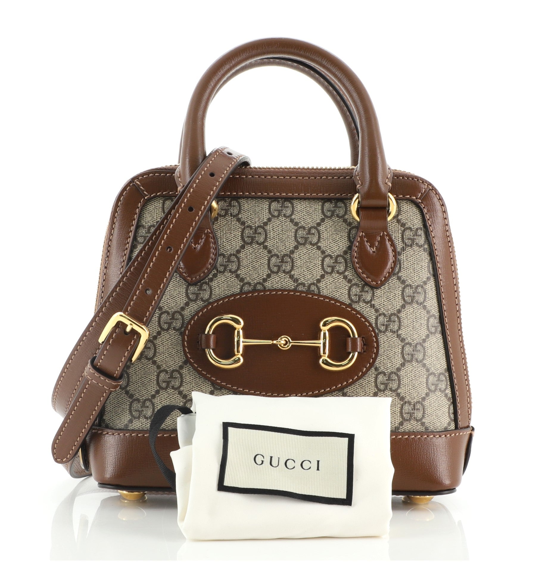 1955 Horsebit Top Handle Bag GG Coated Canvas Mini