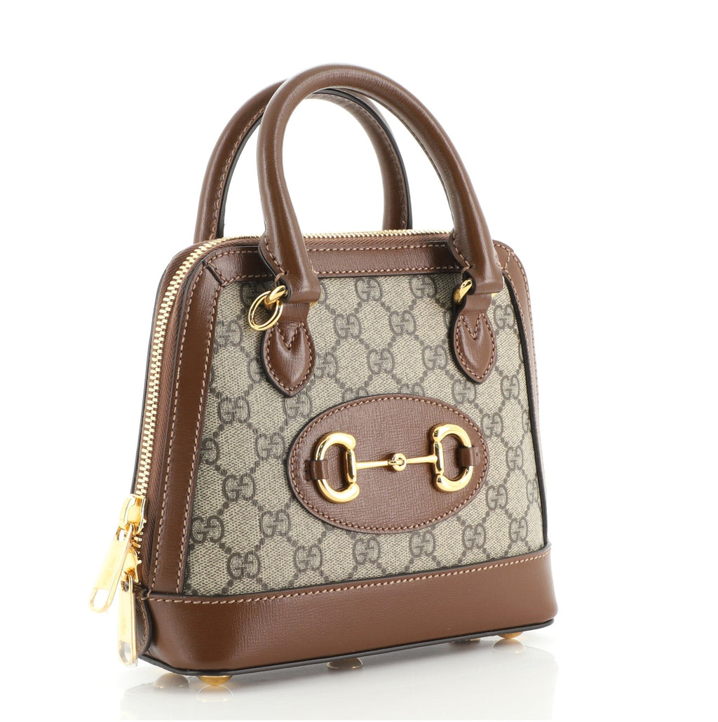 1955 Horsebit Top Handle Bag GG Coated Canvas Mini