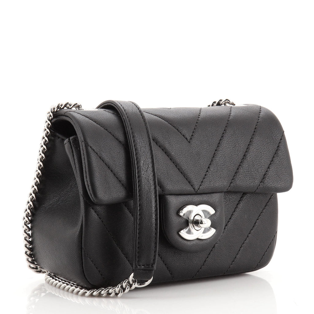 CC Chain Flap Bag Chevron Lambskin Mini