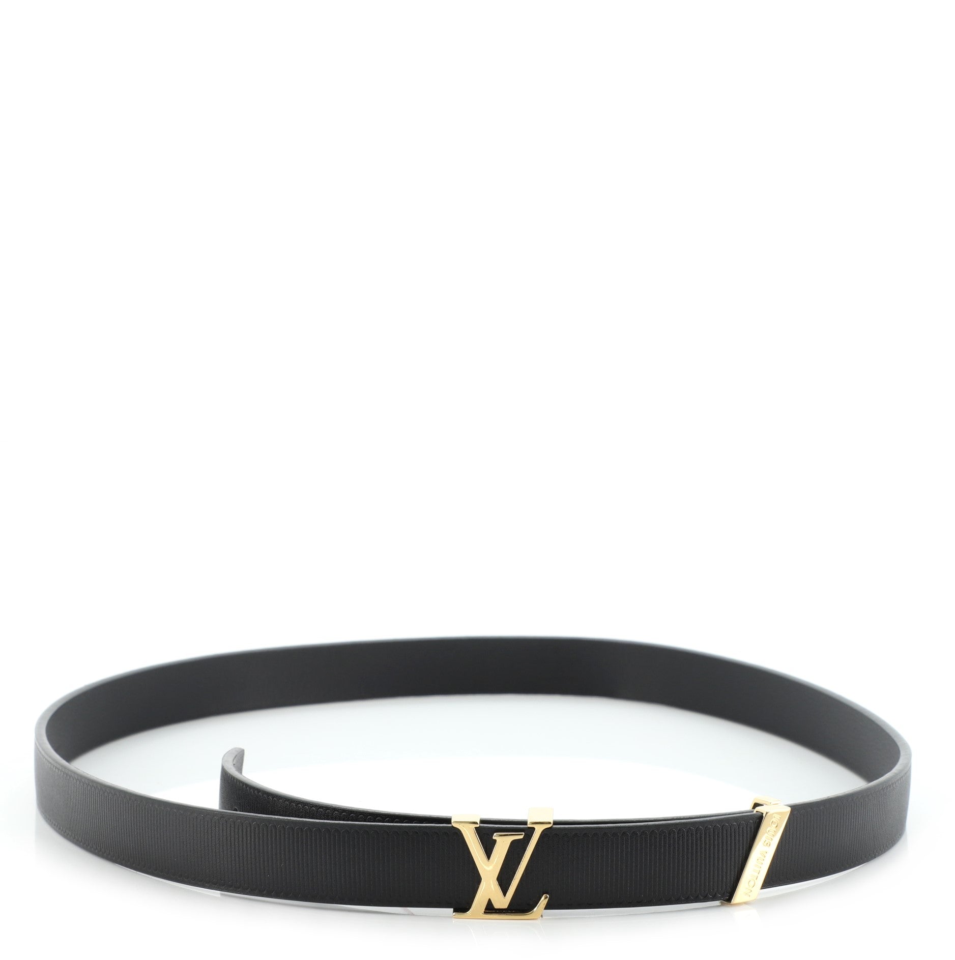 LV Initiales Belt Embossed Calfskin Thin 85