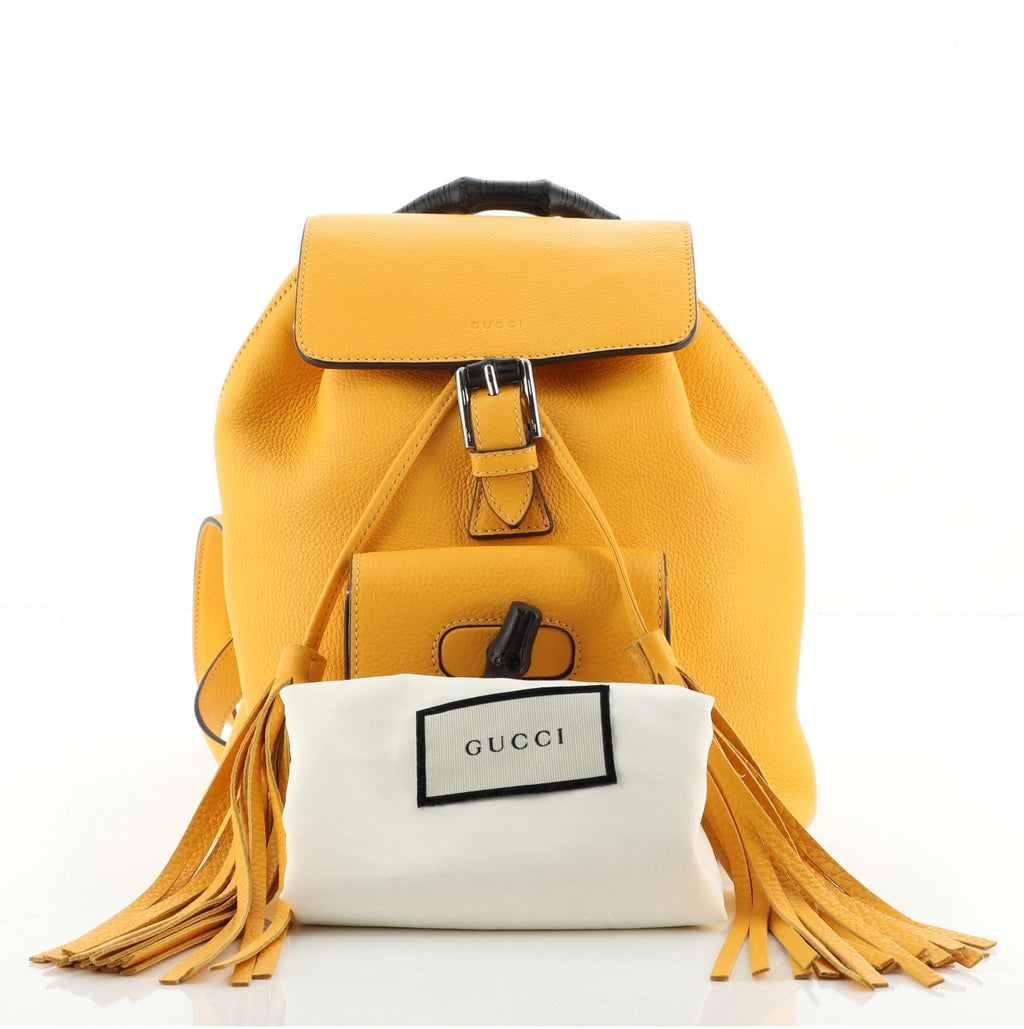 Bamboo Tassel Backpack Leather Mini