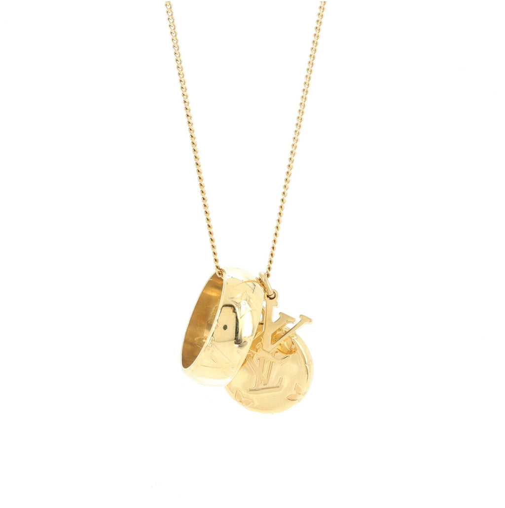 Monogram Triple Pendant Necklace Metal