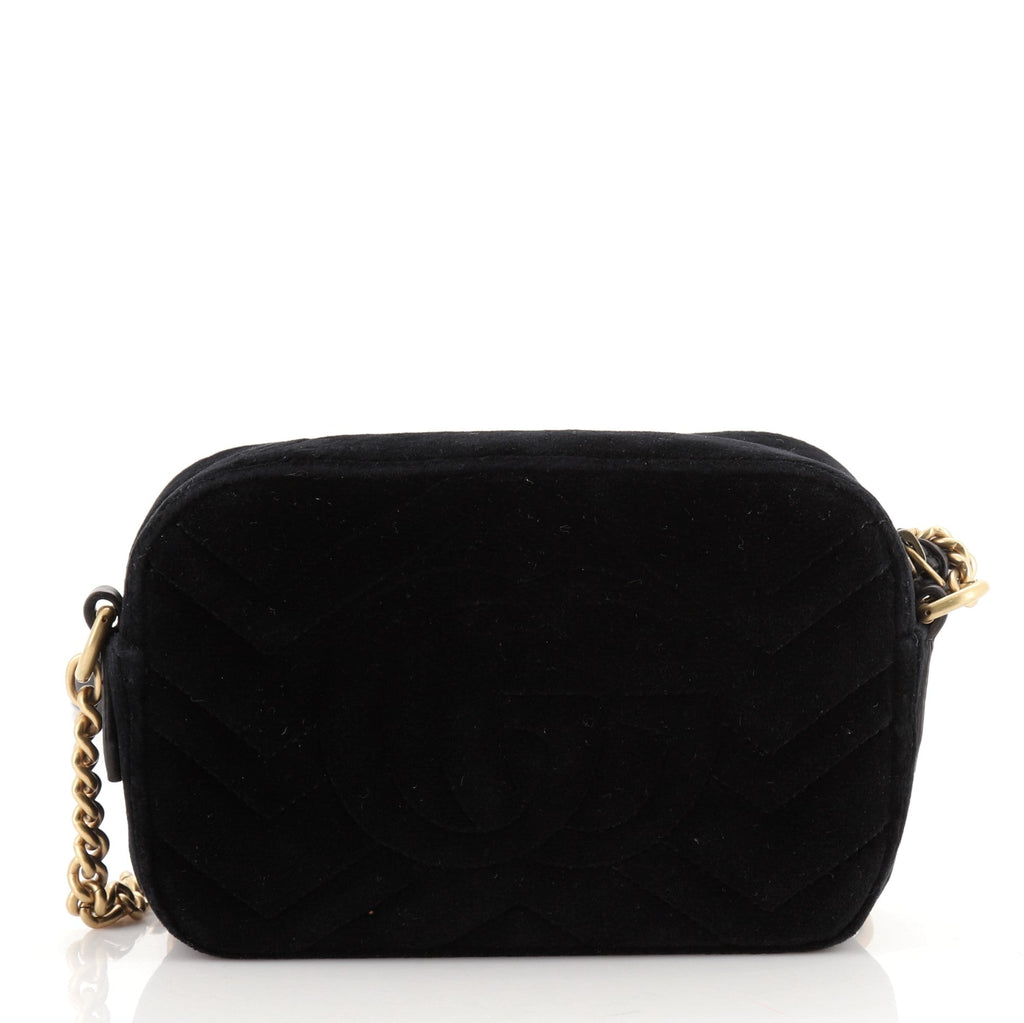 GG Marmont Shoulder Bag Crystal Embellished Matelasse Velvet Mini