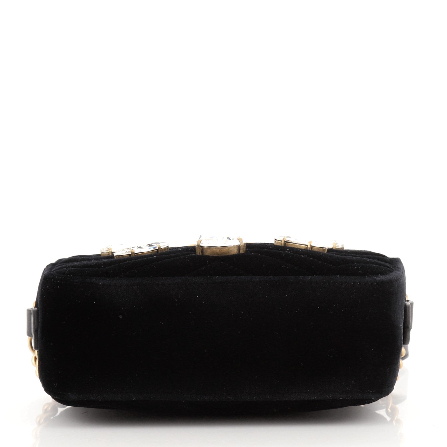 GG Marmont Shoulder Bag Crystal Embellished Matelasse Velvet Mini