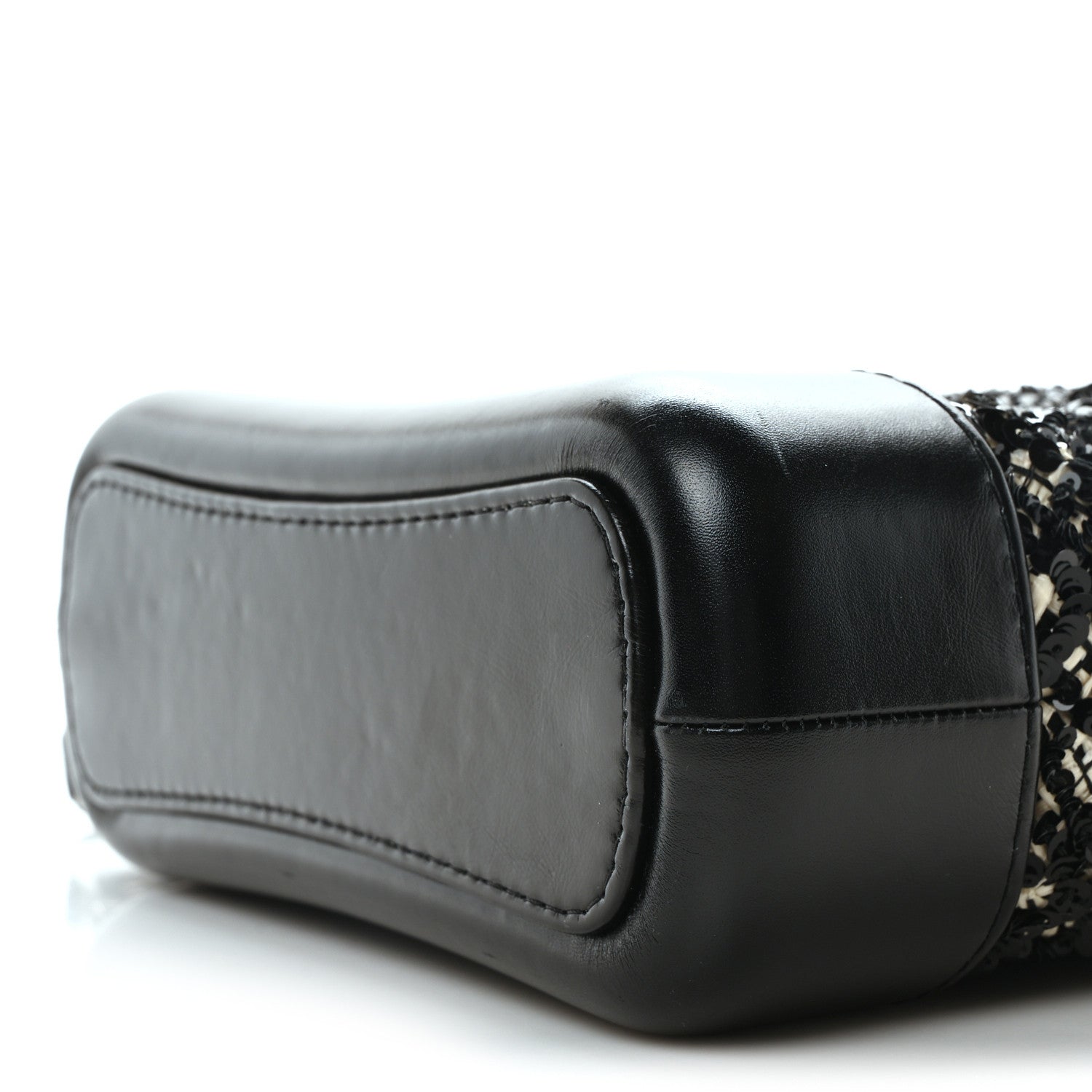 Tweed Sequin Calfskin Small Gabrielle Hobo Beige Black