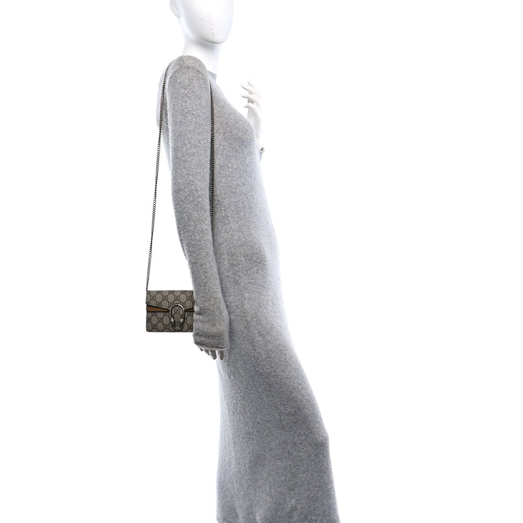 GG Supreme Monogram Super Mini Dionysus Shoulder Bag Taupe