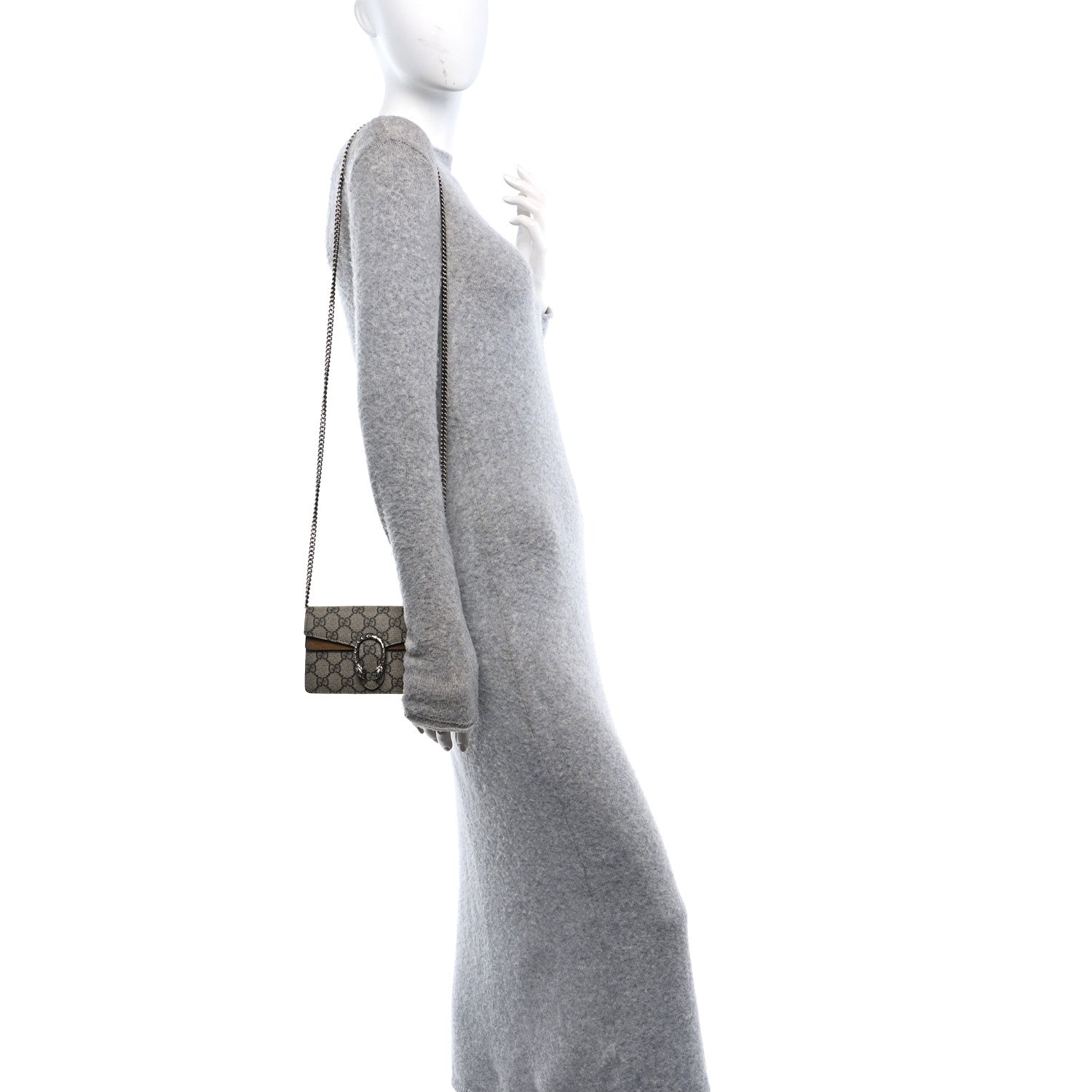 GG Supreme Monogram Super Mini Dionysus Shoulder Bag Taupe