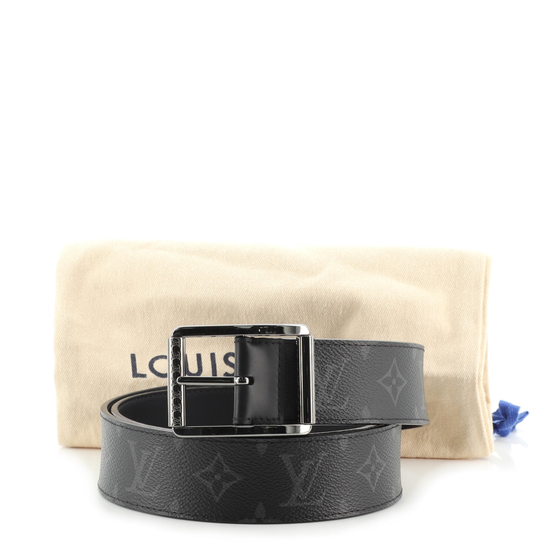 Reverso Reversible Belt Monogram Eclipse Canvas and Leather Wide 100