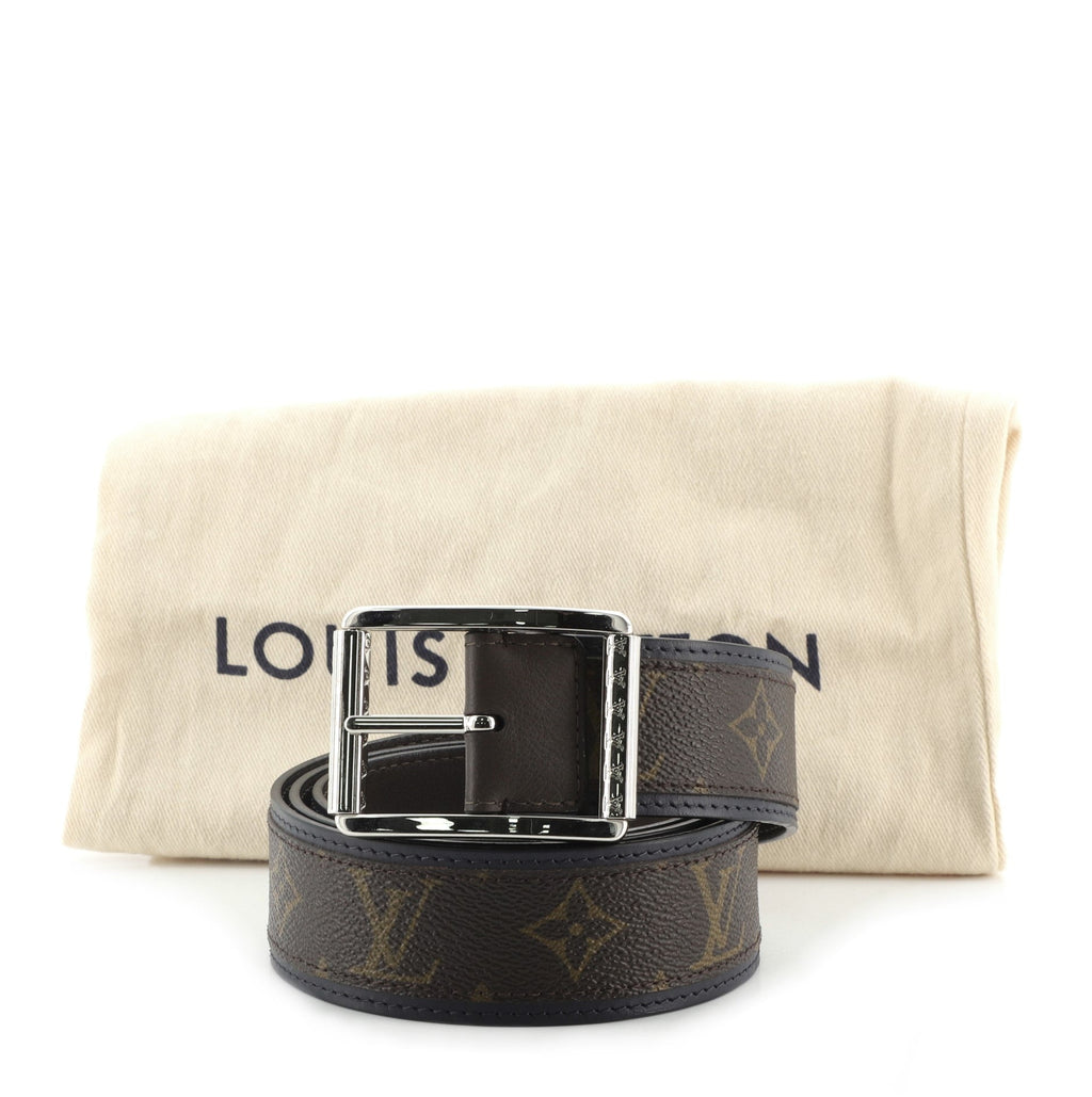 Reverso Reversible Belt Macassar Monogram Canvas and Leather Wide 100