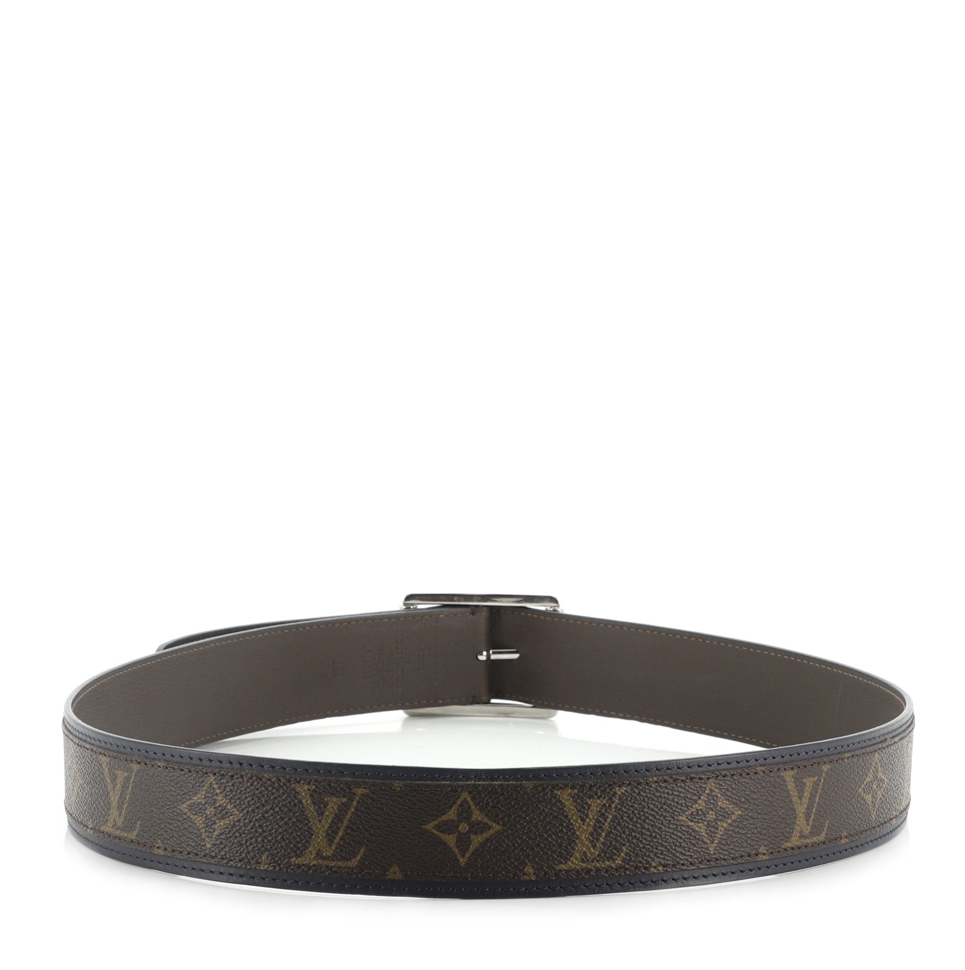 Reverso Reversible Belt Macassar Monogram Canvas and Leather Wide 100
