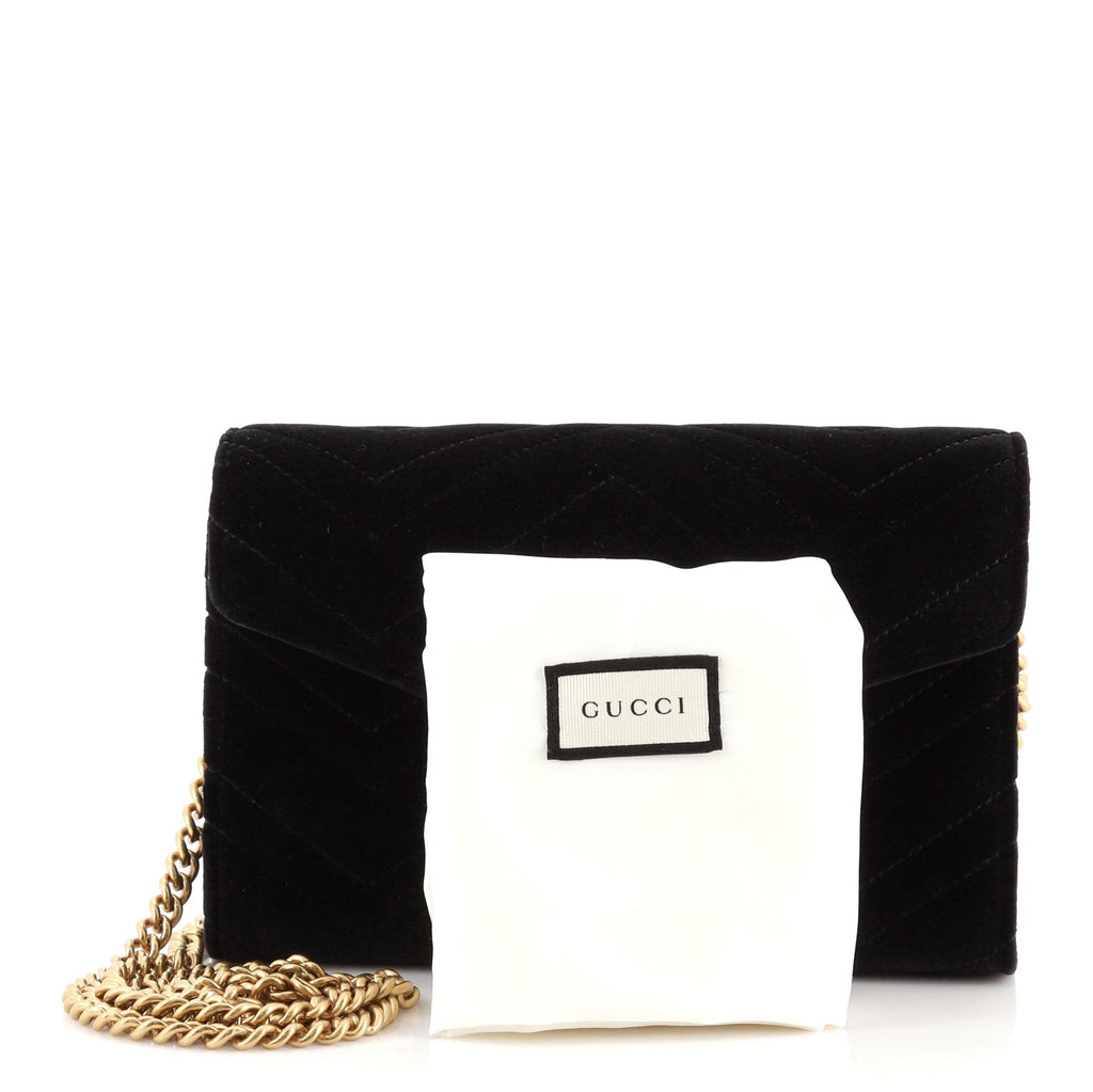 GG Marmont Chain Wallet Matelasse Velvet Mini