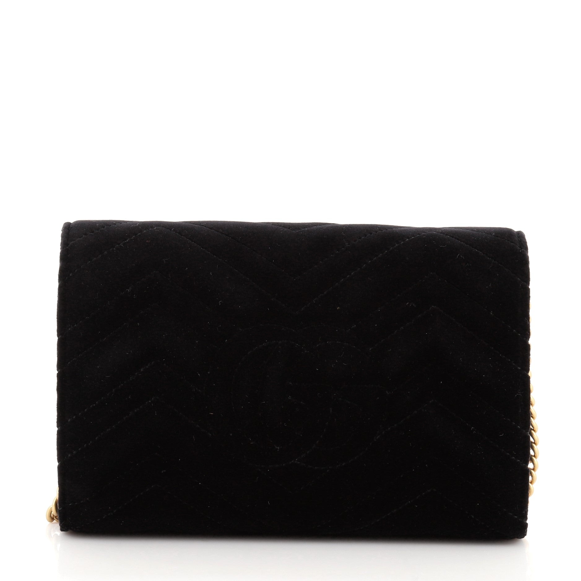 GG Marmont Chain Wallet Matelasse Velvet Mini