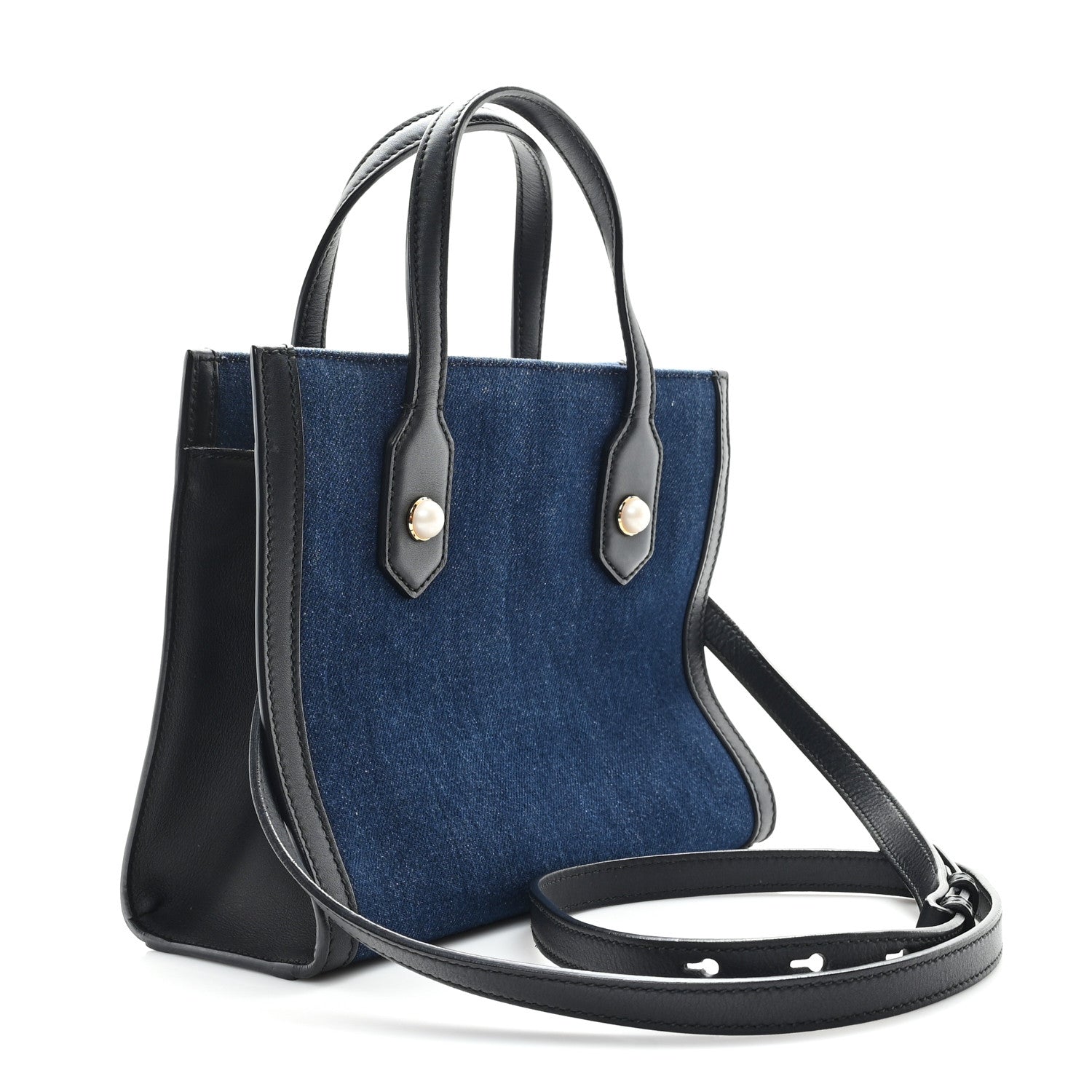 Denim Embroidered Tiger Tote Blue Multicolor