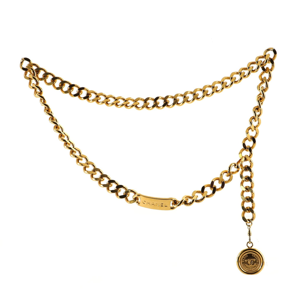 Vintage Medallion Chain Belt Metal 95