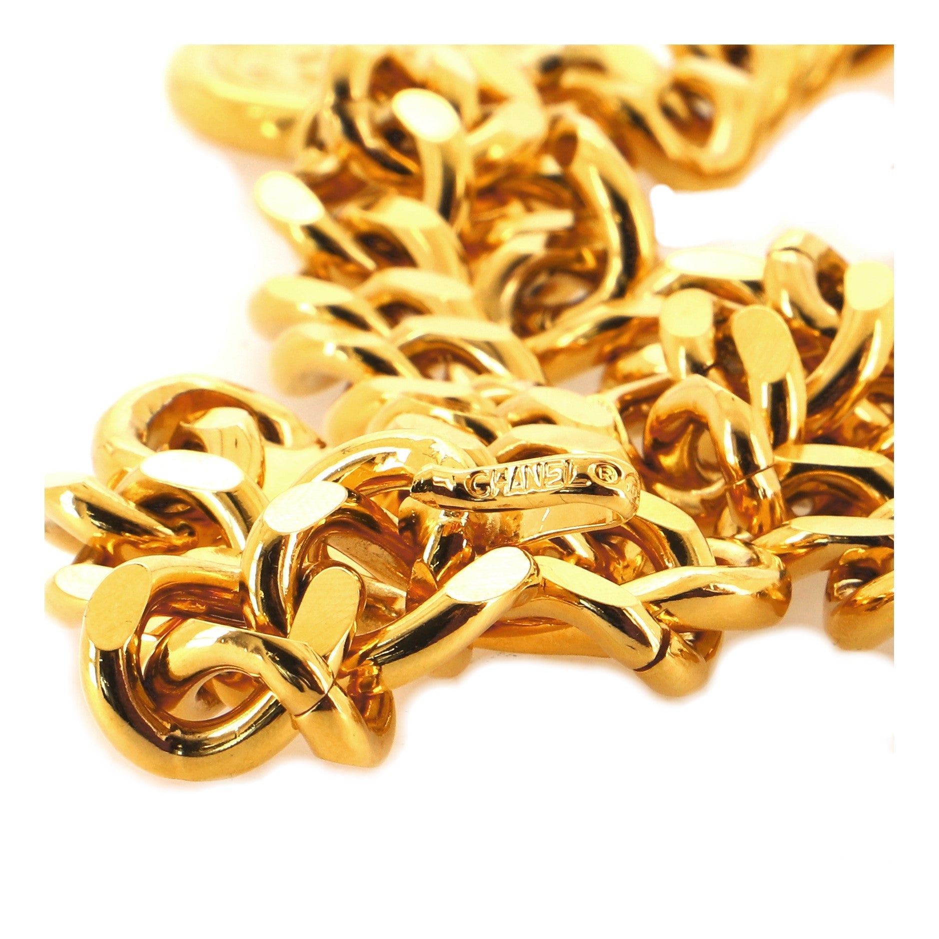 Vintage Medallion Chain Belt Metal 95