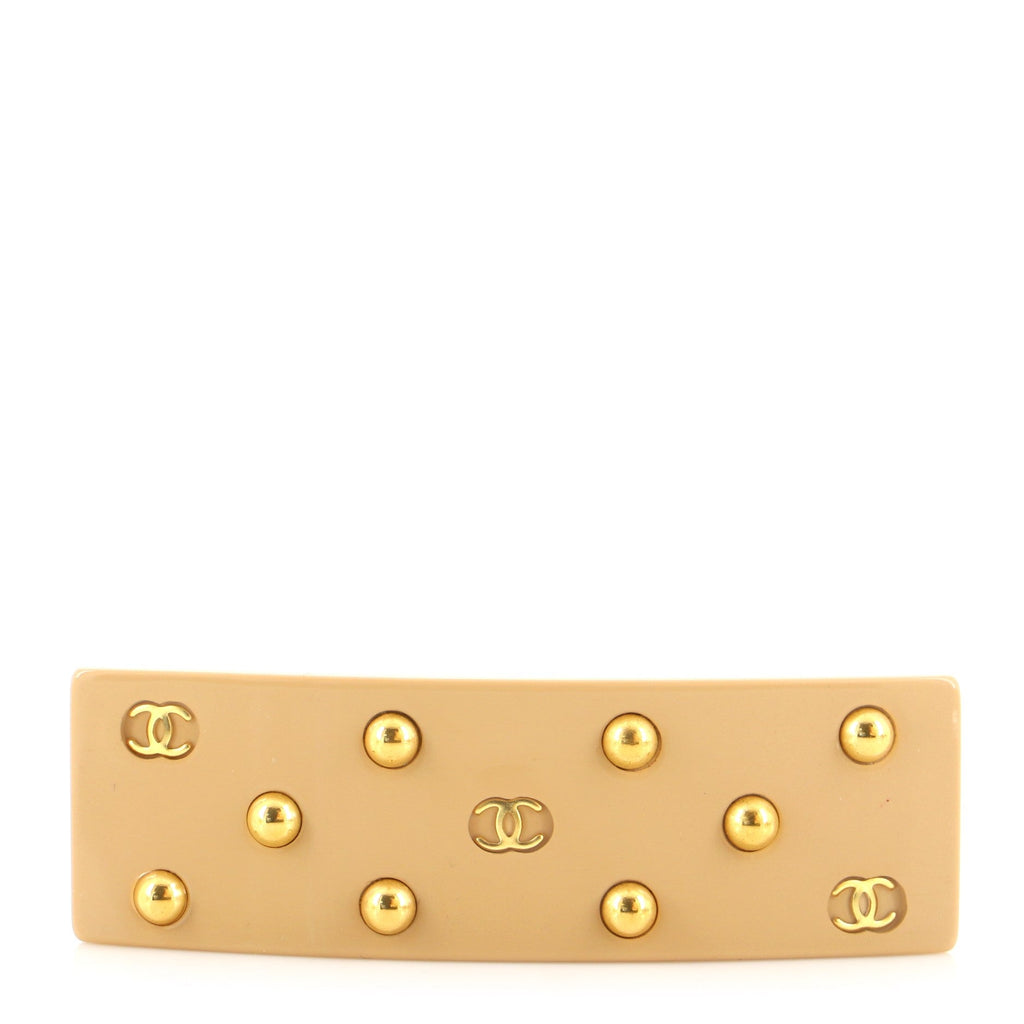 CC Studded Barrette Metal Embellished Resin XS
