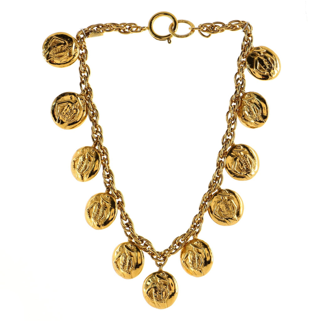Multi-Medallion Charm Chain Necklace Metal