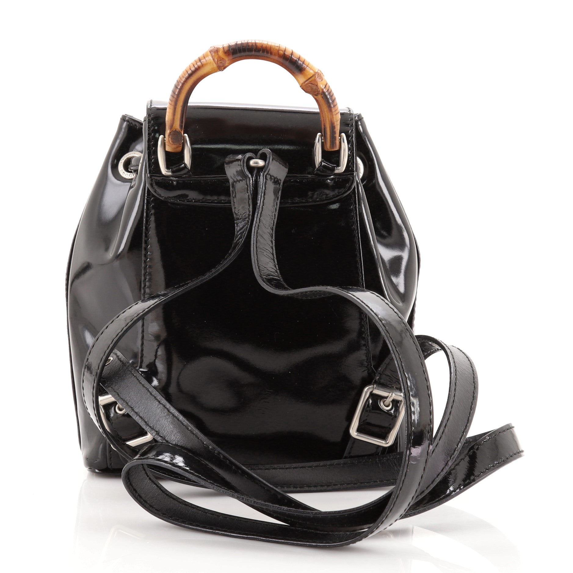Vintage Bamboo Backpack Patent Super Mini