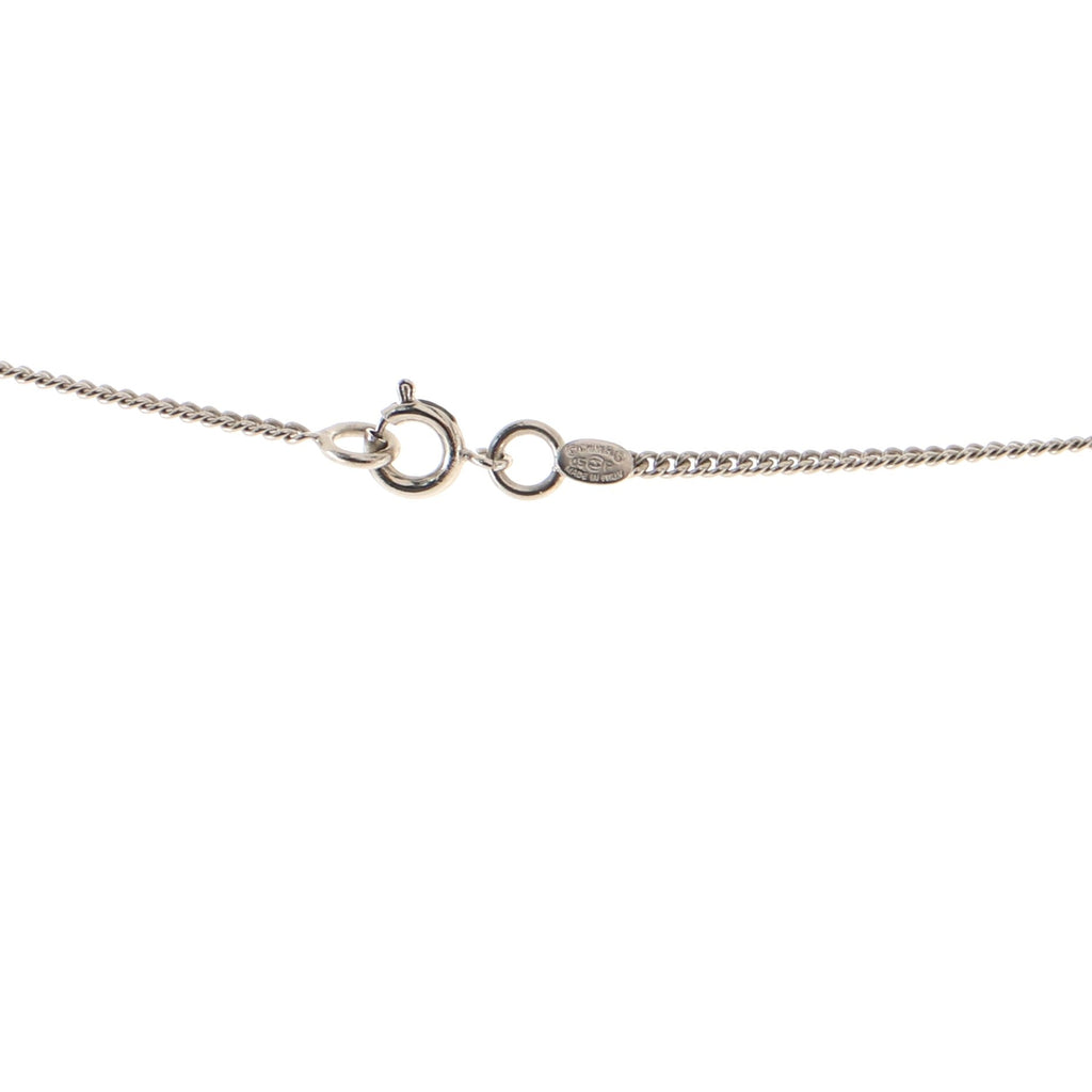 Vintage CC Pendant Long Necklace Metal with Crystal