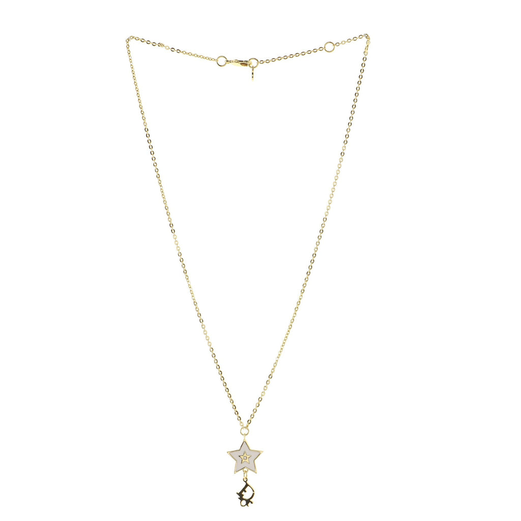 Star Logo Dangling Necklace Metal with Enamel