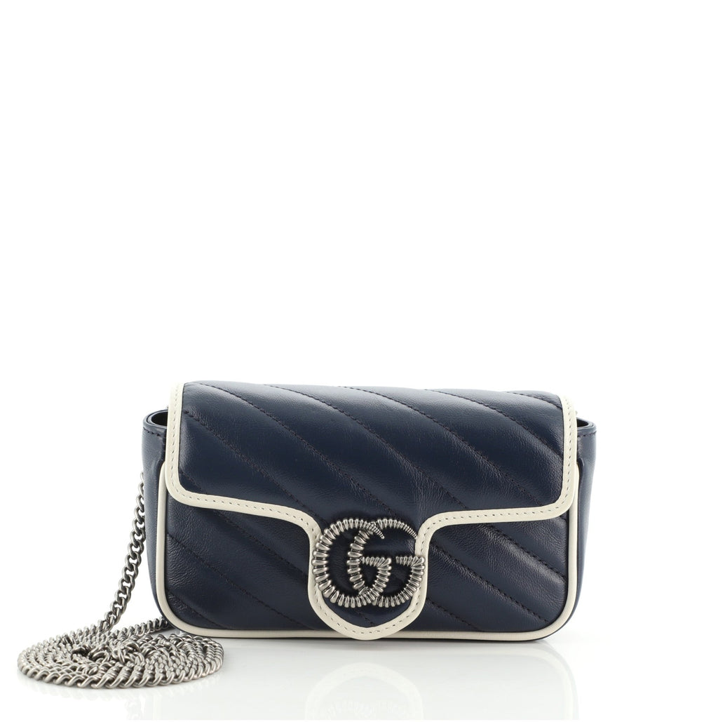 GG Marmont Flap Bag Diagonal Quilted Leather Super Mini