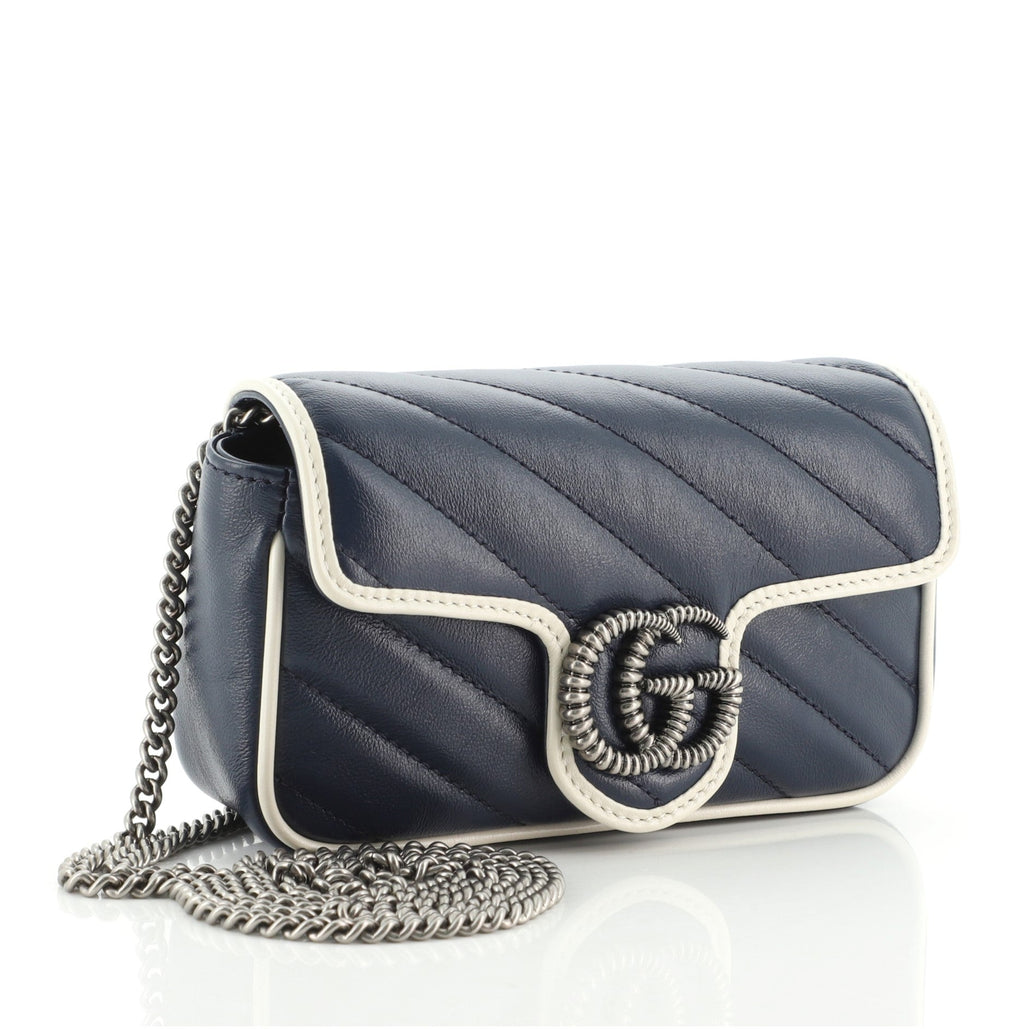 GG Marmont Flap Bag Diagonal Quilted Leather Super Mini