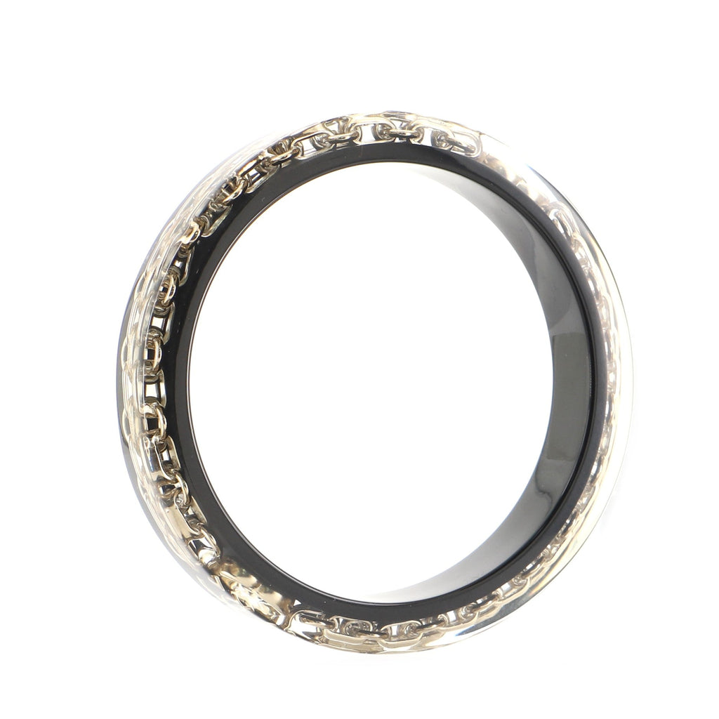 CC Bangle Bracelet Resin with Chain Detail Narrow