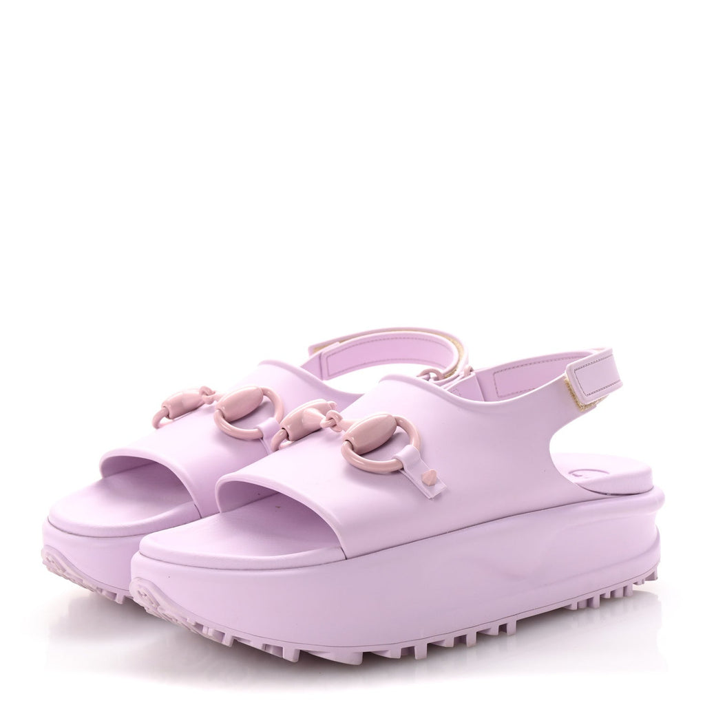 Soft Rubber Horsebit Touch Womens Strapped Sandals 40 Talc Pink