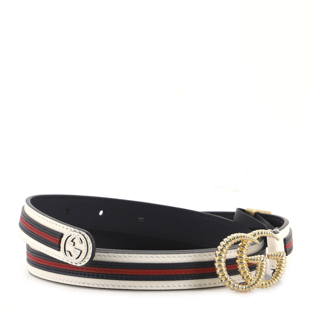 GG Marmont Web Belt Leather Medium 100