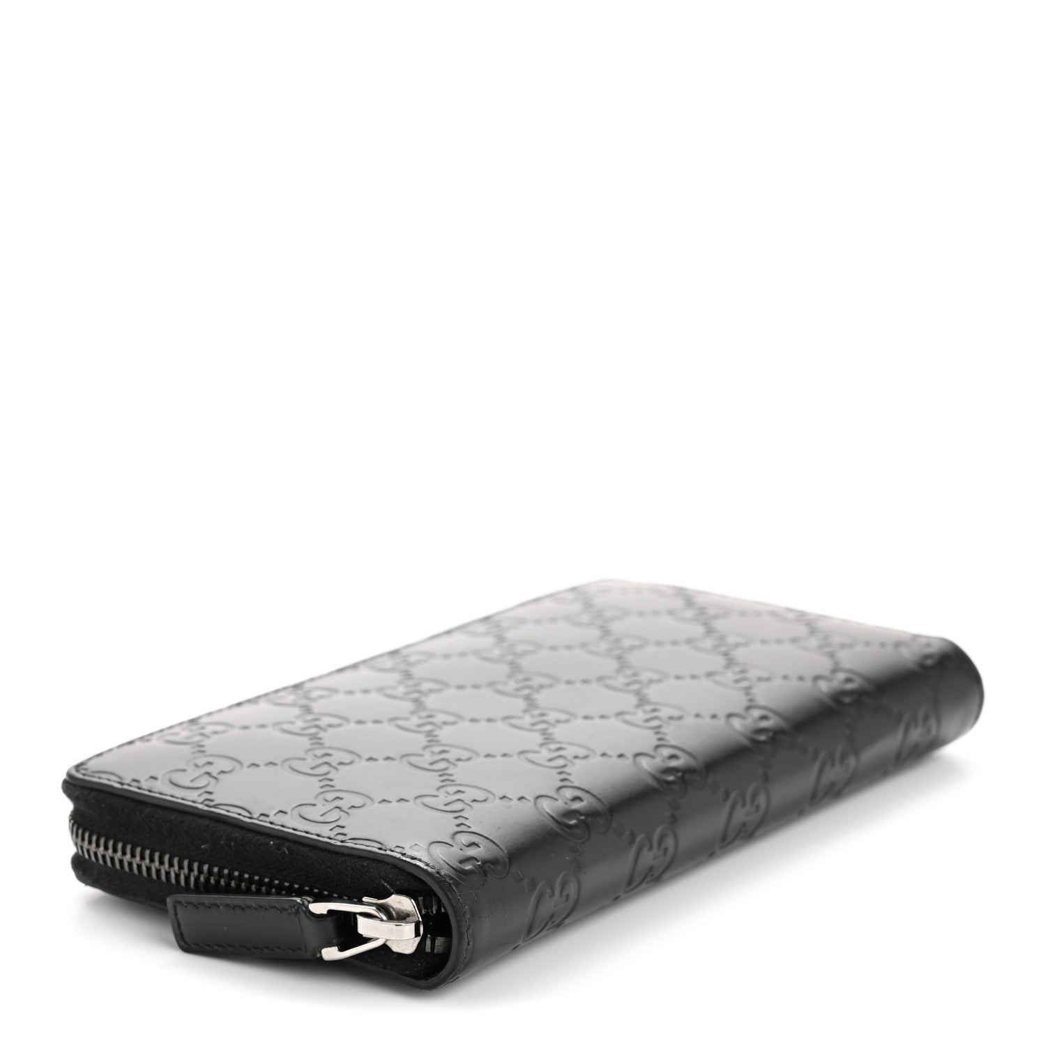 Guccissima Signature Zip Around Wallet Black