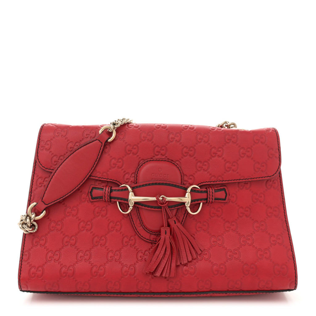 Guccissima Medium Emily Chain Shoulder Bag Red