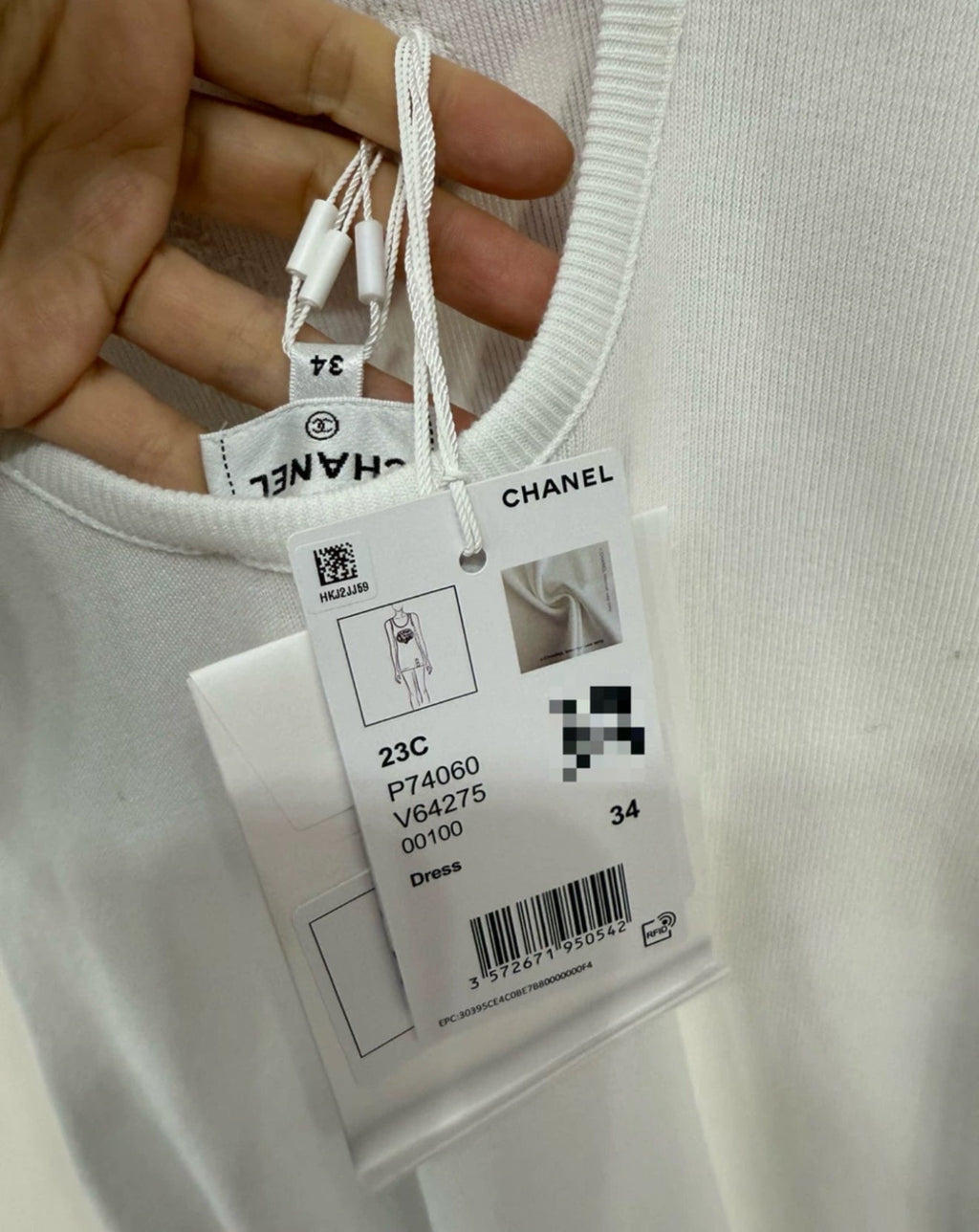 Chanel 23C Formula 1 White Dress
