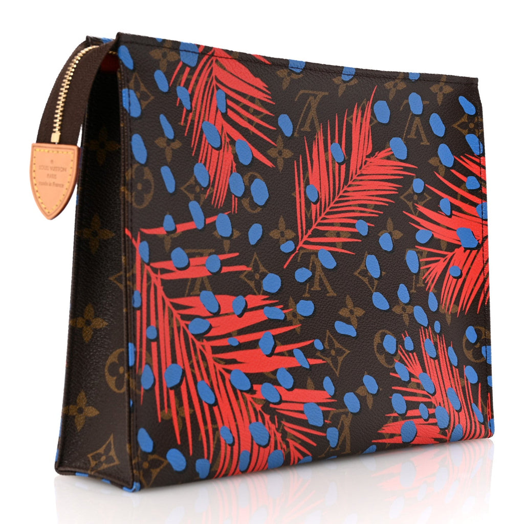 Monogram Jungle Dots Toiletry Pouch 26 Coquelicot Denim