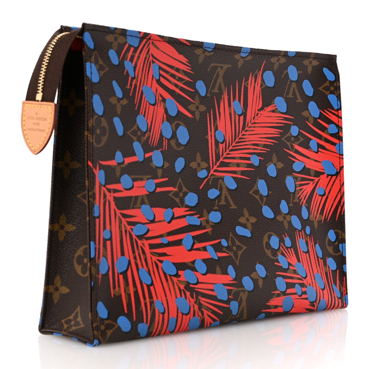 Monogram Jungle Dots Toiletry Pouch 26 Coquelicot Denim