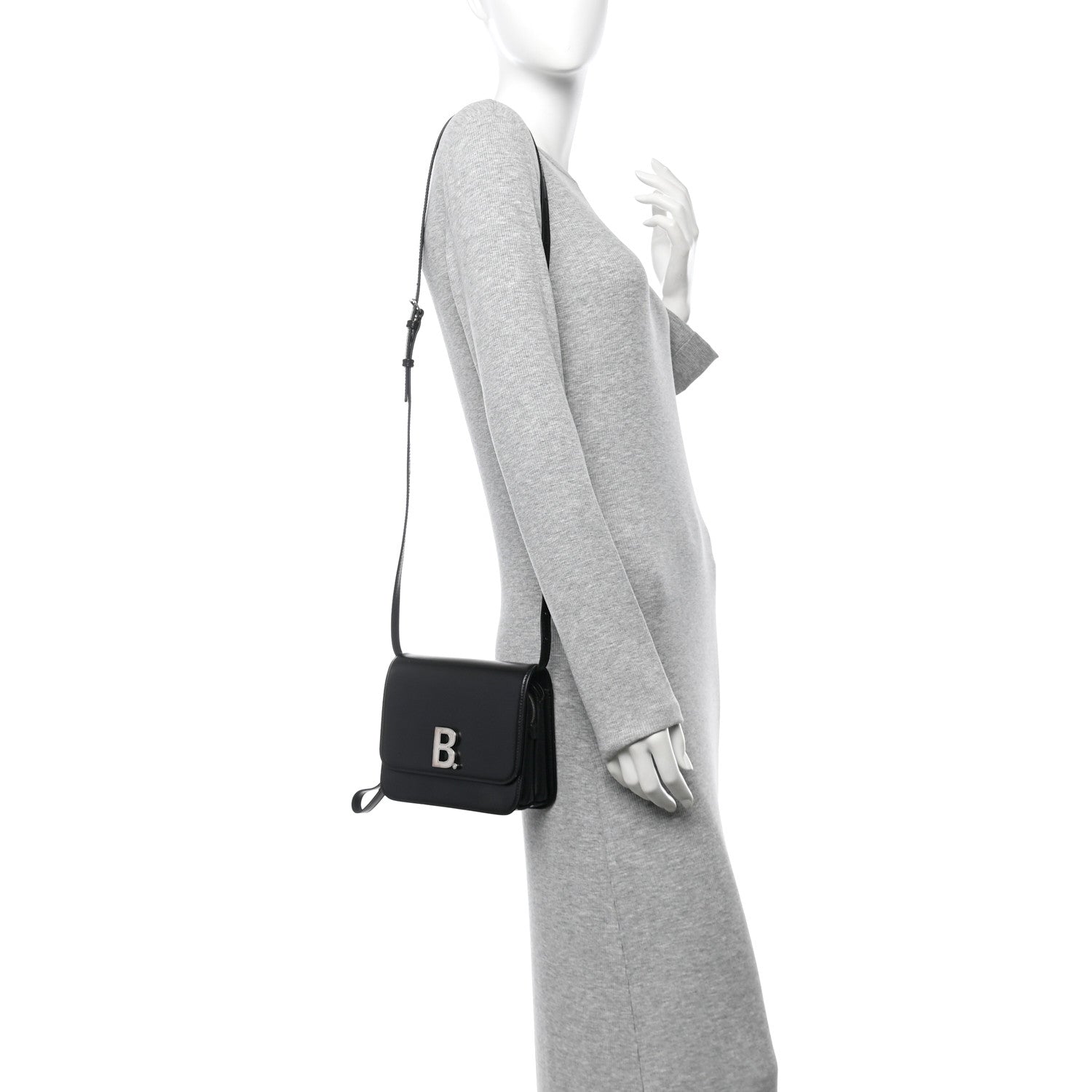 Shiny Box Calfskin Small B Bag Balenciaga Black