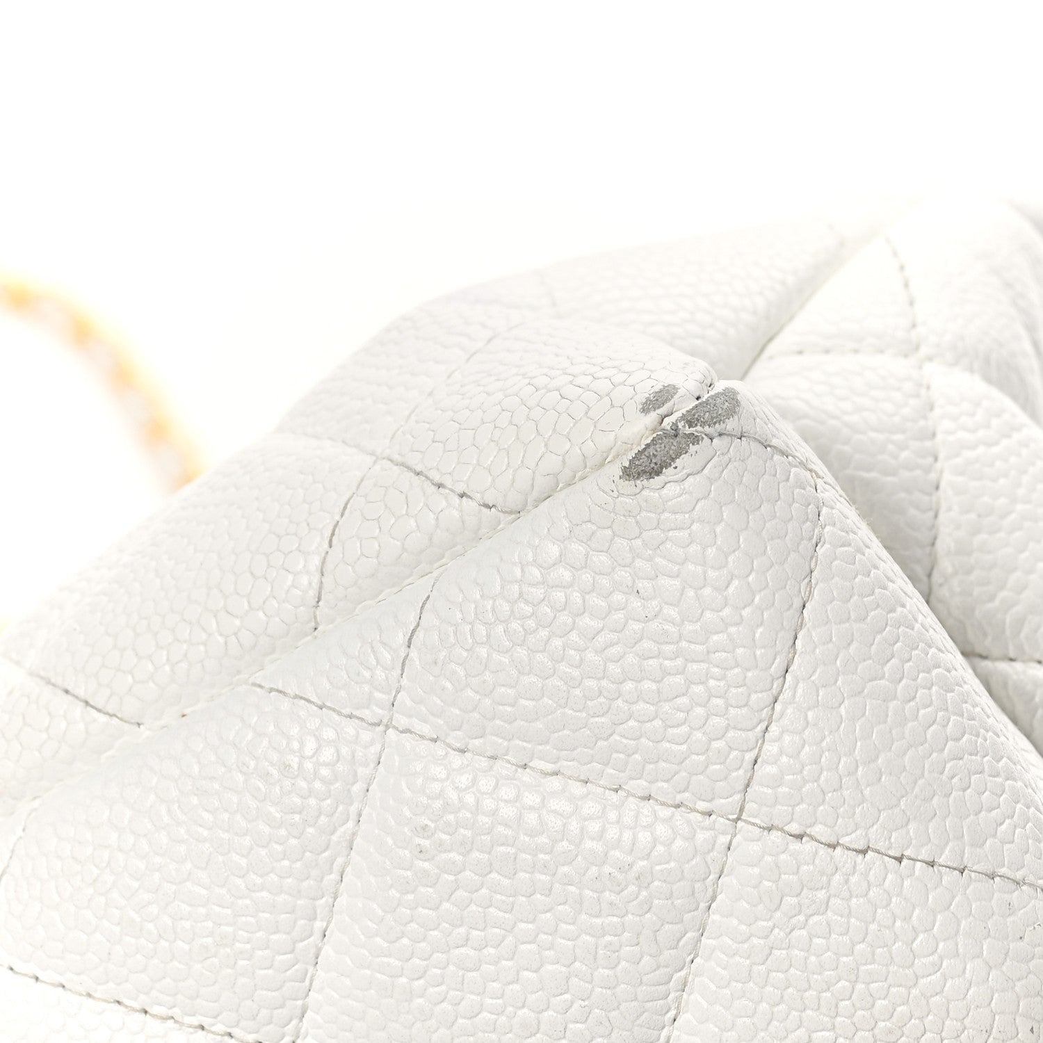 Caviar Quilted Shopper Tote White