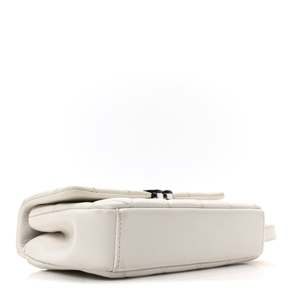 Caviar Quilted My Everything Small Flap White Black