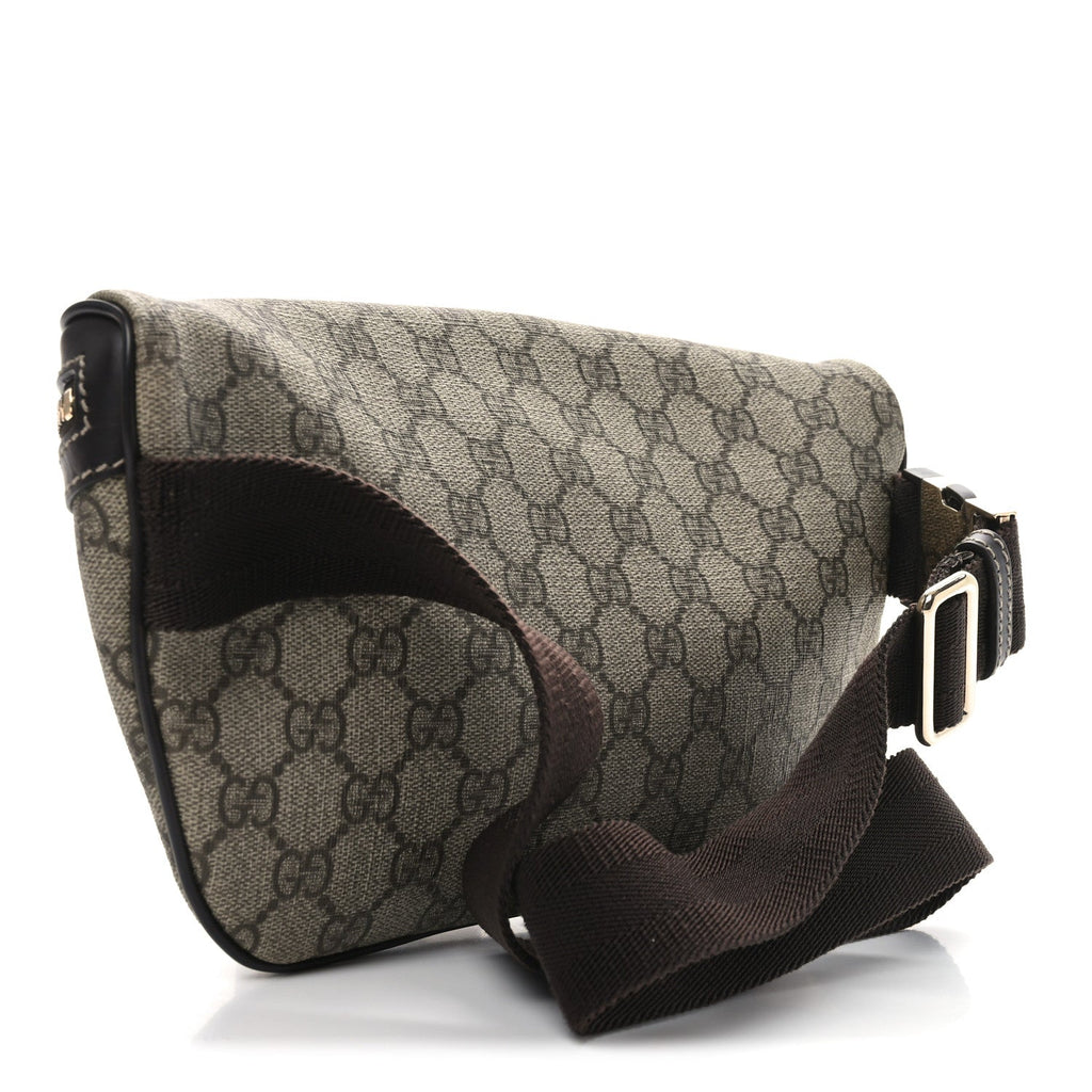 GG Supreme Monogram Belt Bag Dark Brown