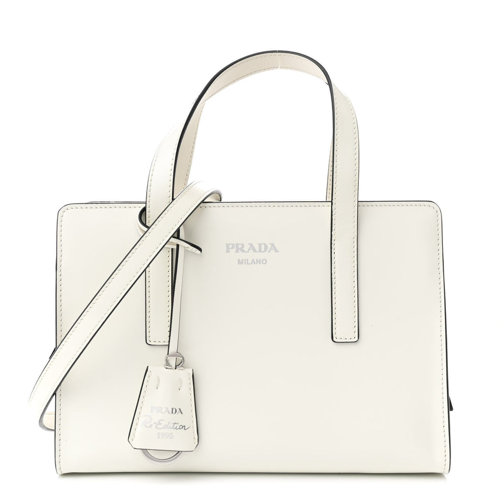 Spazzolato Mini Re-Edition 1995 Double Handle Handbag White