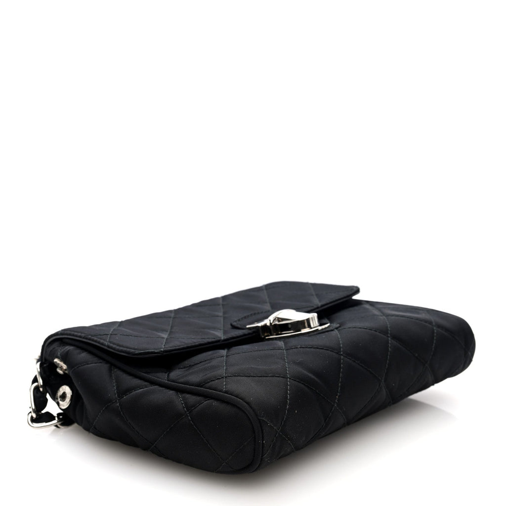 Nylon Tessuto Impuntu Quilted Flap Black