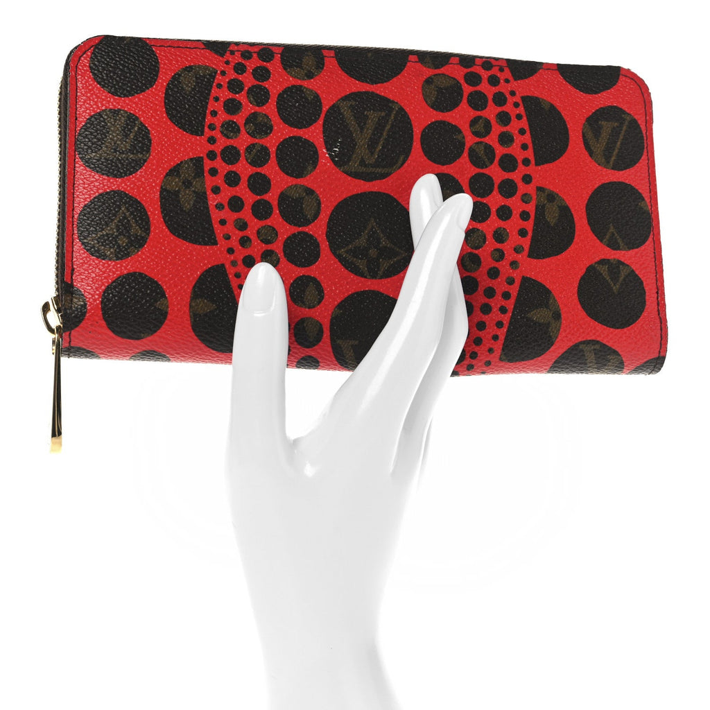 Monogram Kusama Pumpkin Dots Zippy Wallet Red
