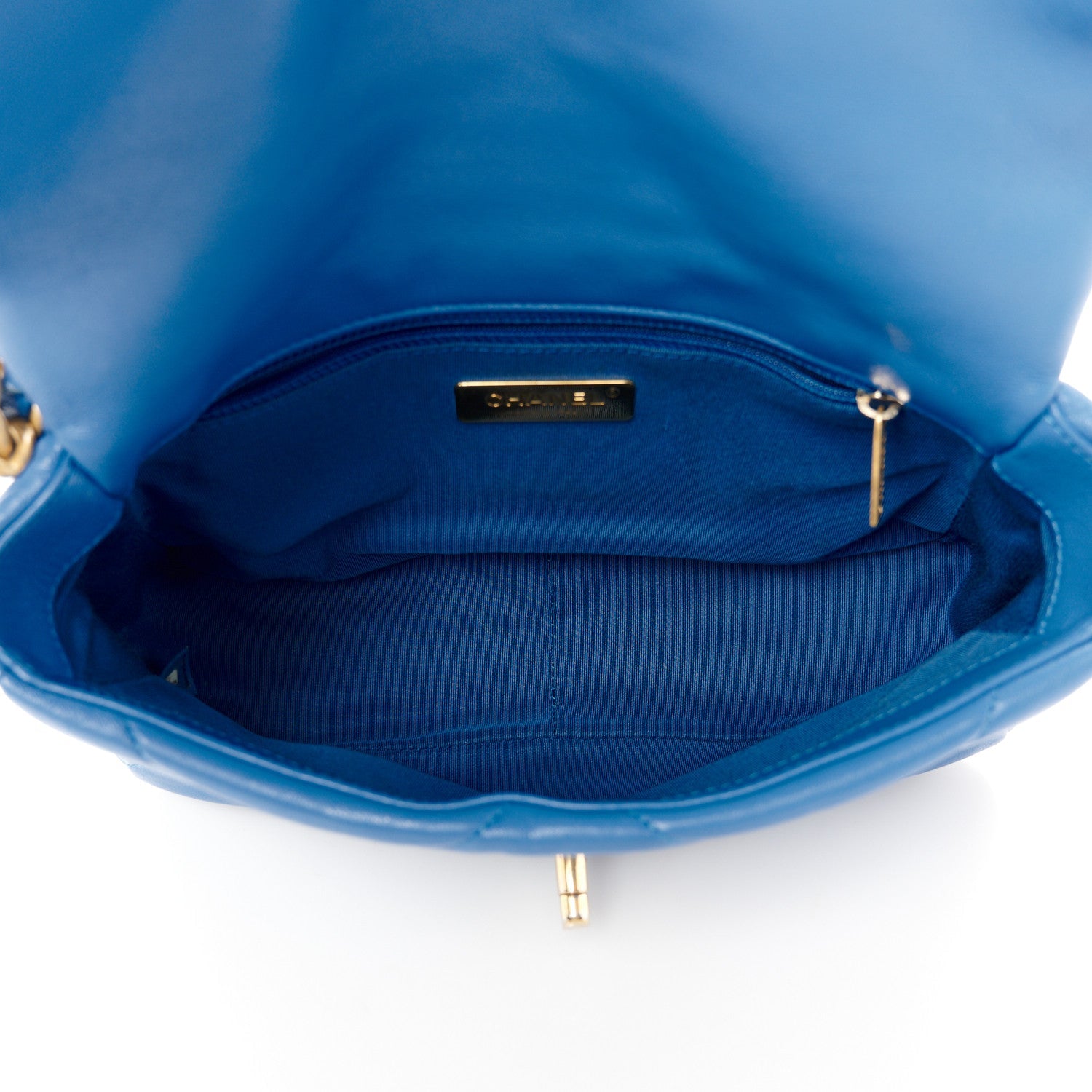 Lambskin Quilted Medium Chanel 19 Flap Blue