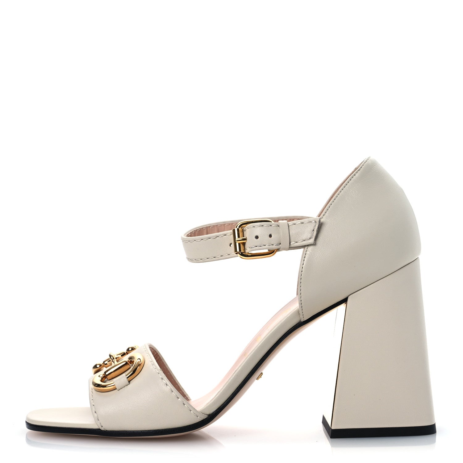 Nappa Horsebit Cross Strap 95mm Sandals 41 Mystic White