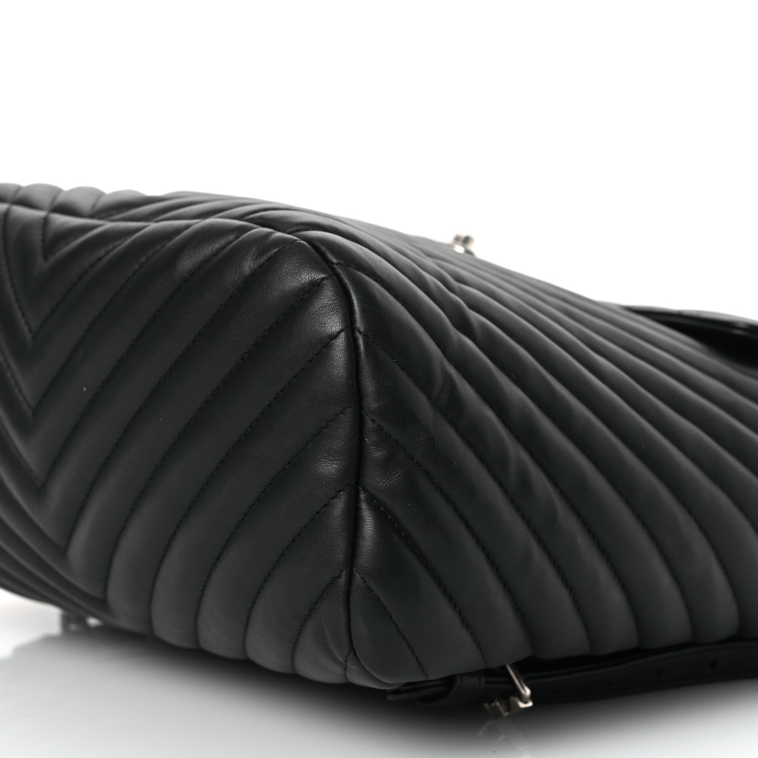 Calfskin Chevron Quilted Large Urban Spirit Backpack Black